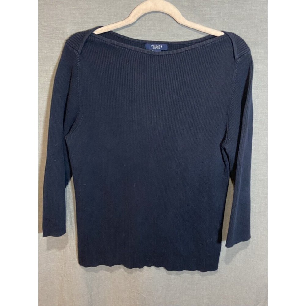 CHAPS Shirt Womens Extra Large Blue Round Neck Thermo‎ Long Sleeve Top Ladies.